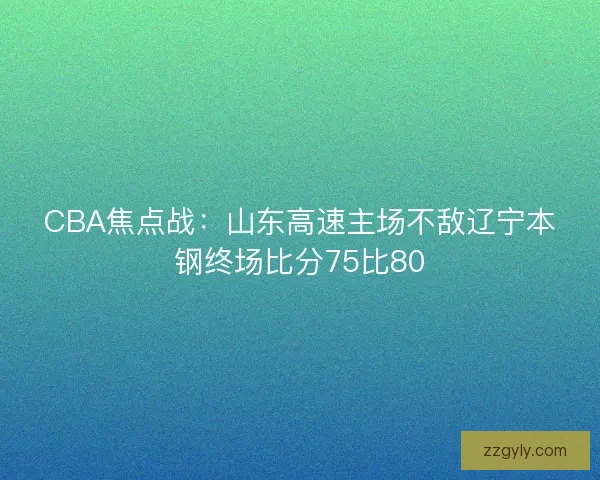 CBA焦点战：山东高速主场不敌辽宁本钢终场比分75比80