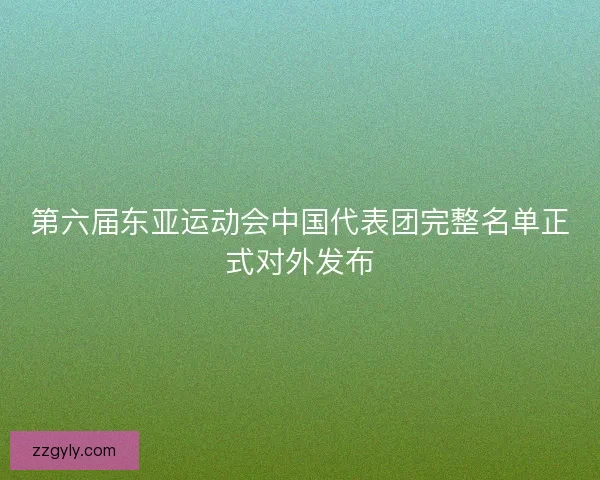 第六届东亚运动会中国代表团完整名单正式对外发布